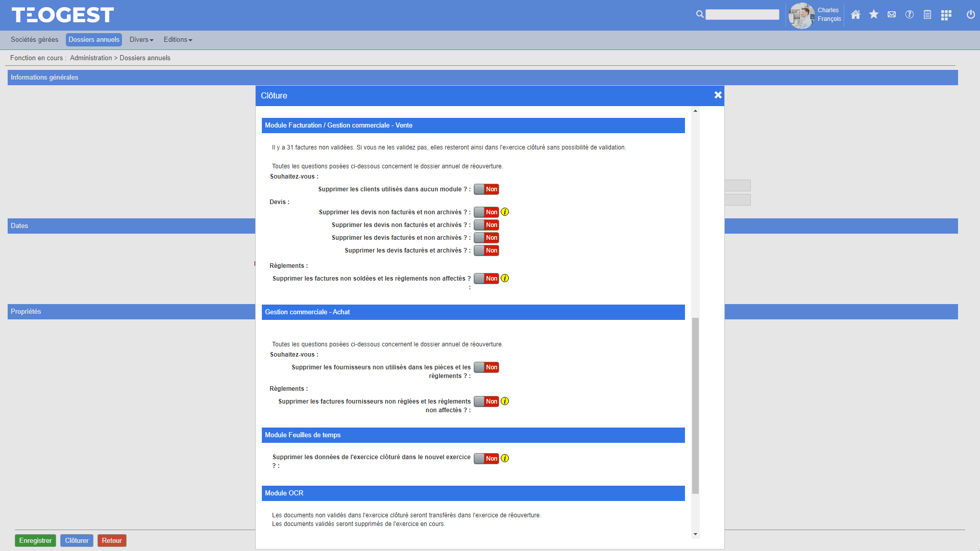 Cloture dun dossier annuel  Nettoyage de donnees